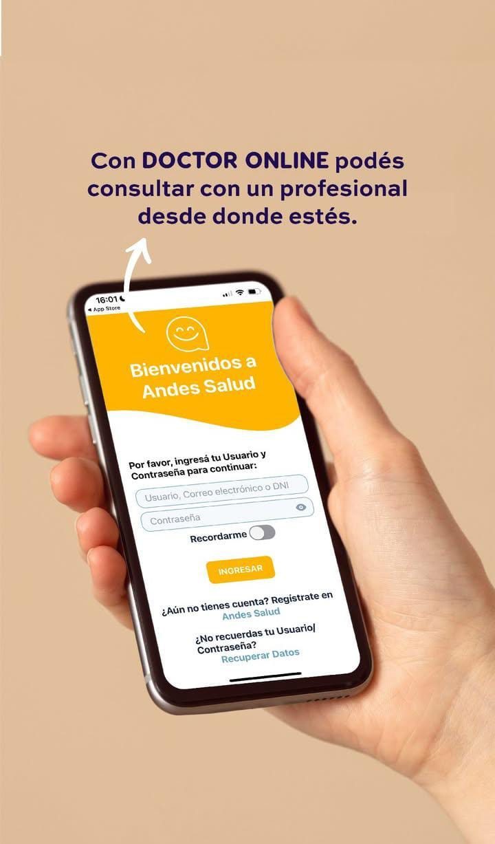 Doctor Online en la app de Andes Salud